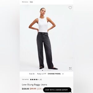 Madewell Black Low Slung Baggy Jeans